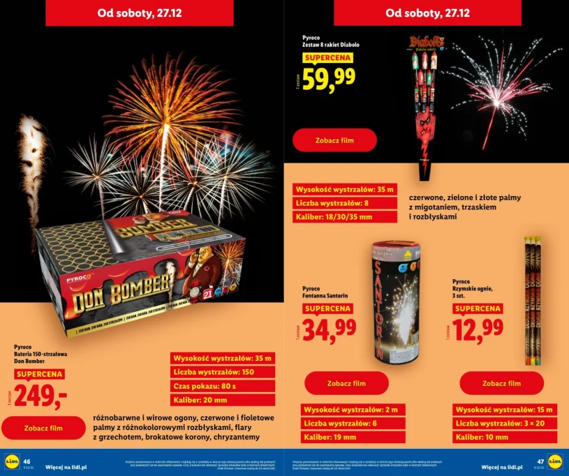 Lidl startuje z wyprzedażą fajerwerków na Sylwestra 2025/2026. Ceny od 12,99 zł