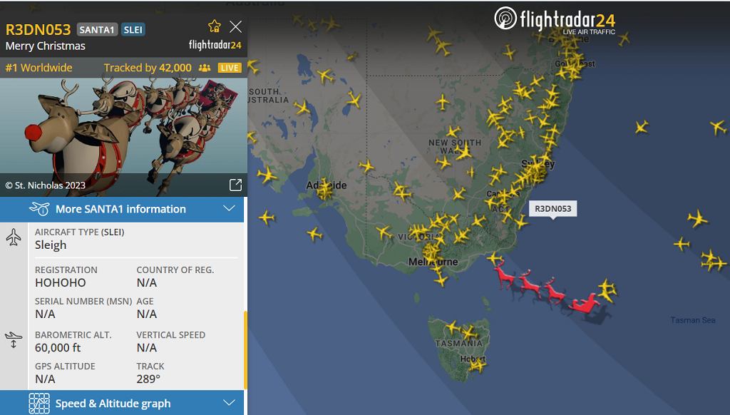 Lot Świętego Mikołaja widoczny online. Flightradar24 uruchomił tryb świąteczny
