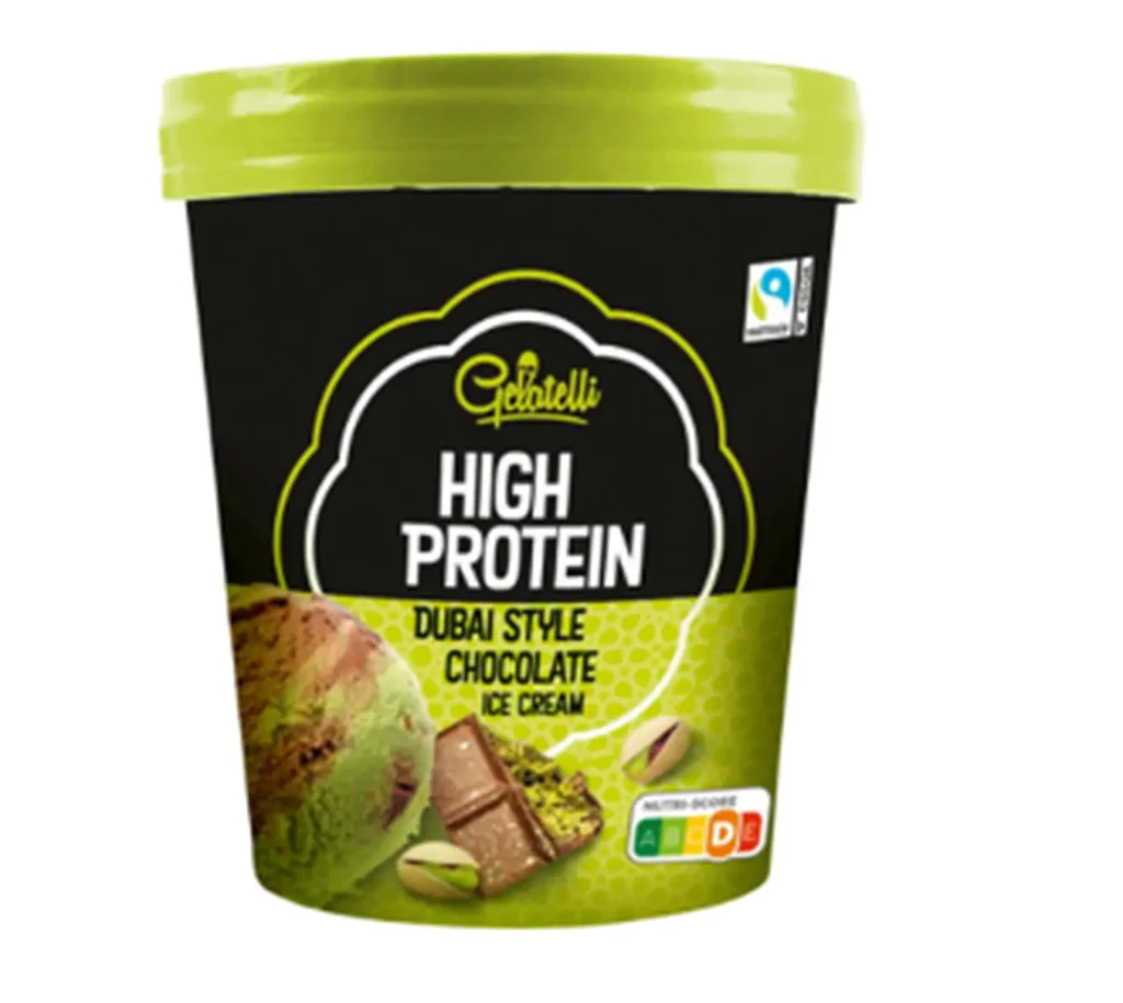 GIS wycofuje lody proteinowe Dubai Style Chocolate. Sprawdź partie i alergeny