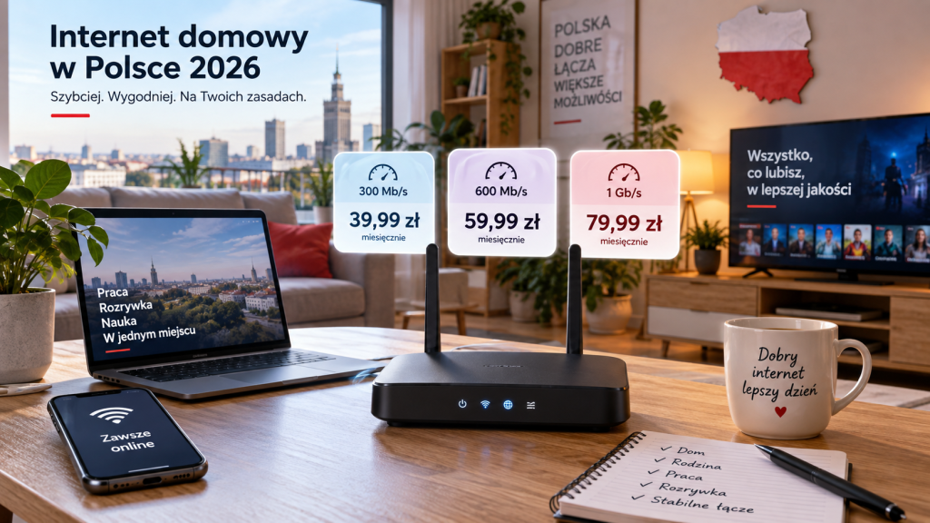Ile kosztuje internet domowy w Polsce 2026? Ceny,dopłaty i najczęstsze pułapki