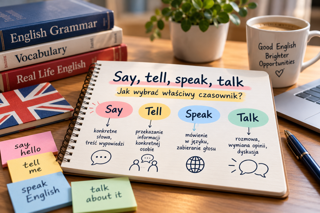 Say, tell, speak, talk: jak wybrać właściwy czasownik