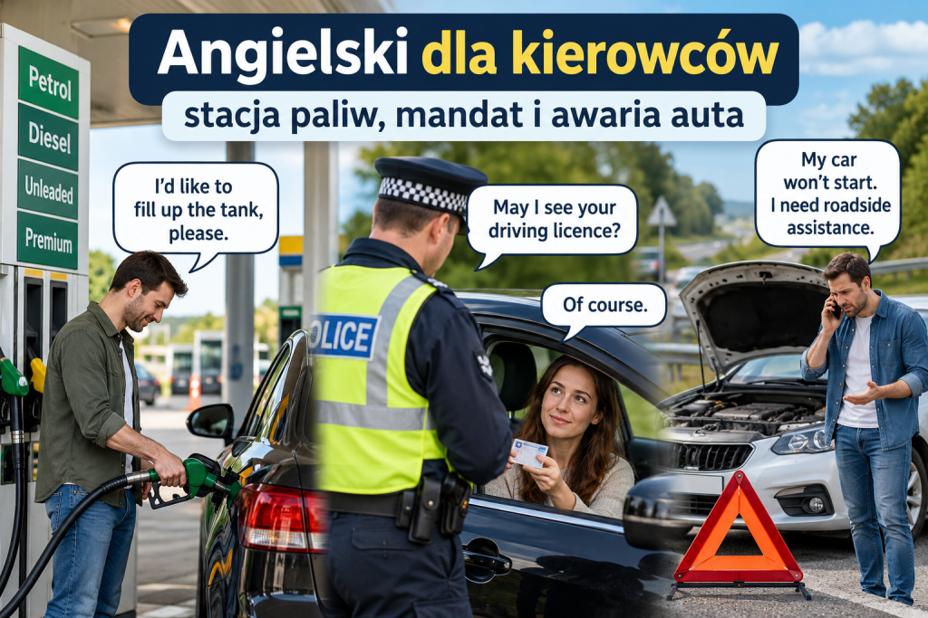 Angielski dla kierowców: stacja paliw, mandat i awaria auta