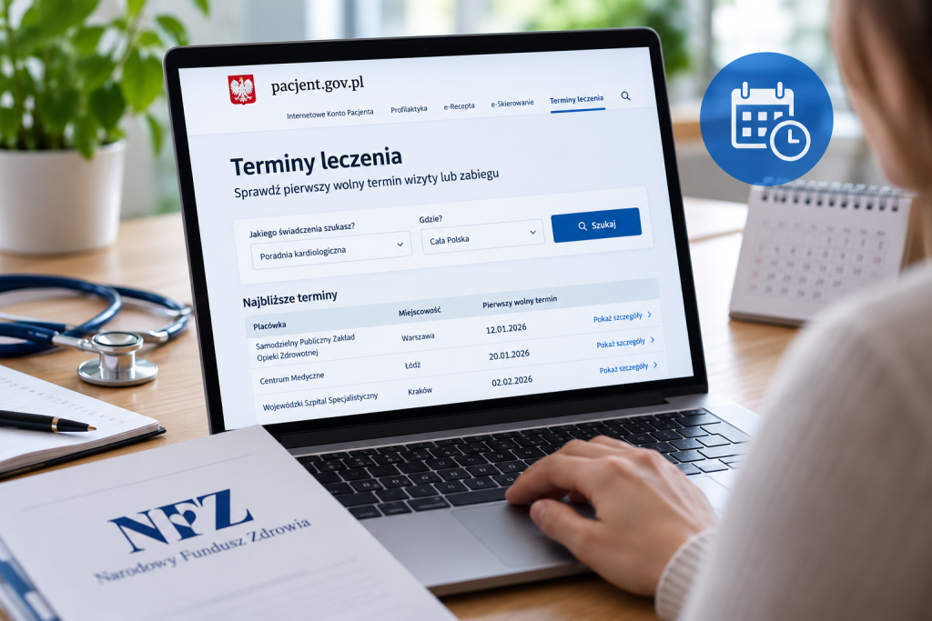 Jak sprawdzić kolejkę do specjalisty na NFZ w 2026 roku? Terminy i wyszukiwarki