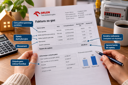 Jak czytać rachunek za gaz w 2026 roku? Opłaty, prognozy i realne zużycie