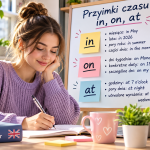 Przyimki czasu in, on, at: jak ich nie mylić