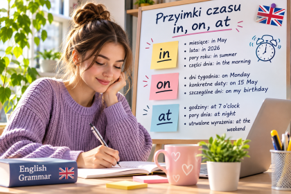 Przyimki czasu in, on, at: jak ich nie mylić