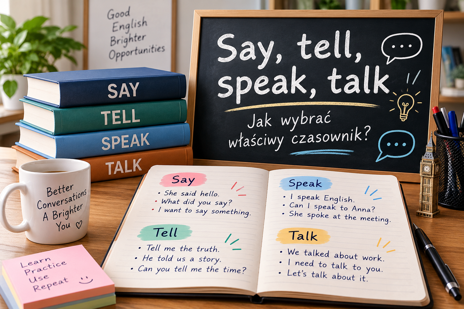 Say, tell, speak, talk: jak wybrać właściwy czasownik